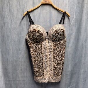 Négligée Leopard Print Dress with Black Lace size 42D